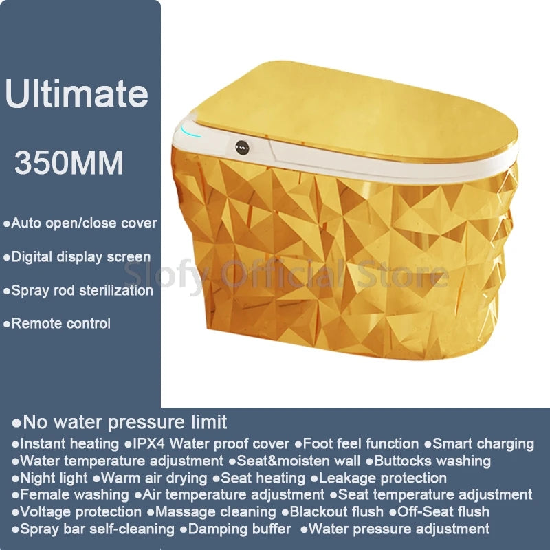 SMART Toilet/Bidet - Gold, Built-In Bidet, Heated Seat, Auto Open/Close & Flush (Limited Edition)
