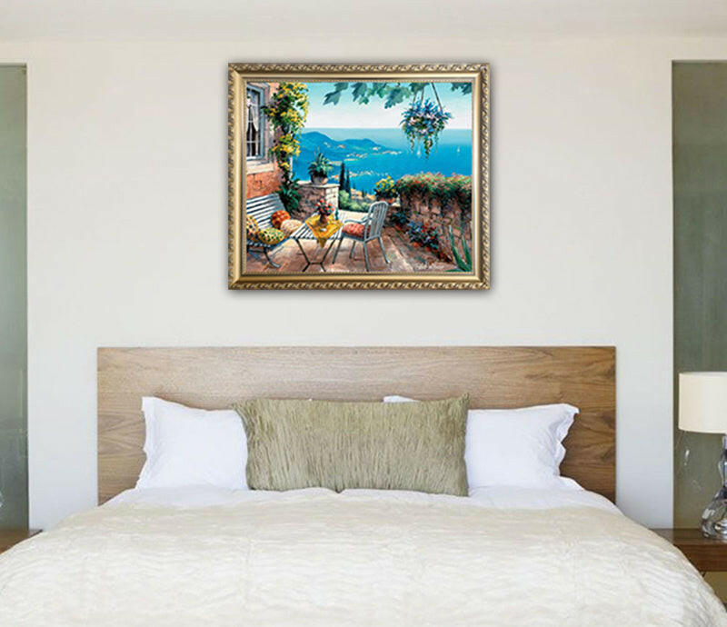 DIY Sea Scenery Needlework Diamond Painting Landscape Diamond Embroidery Painting Cross  Full Round Diamond Decor