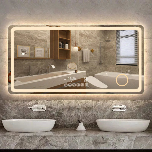 Hotel Mirror / Wall Mounted Smart Led Glass Mirror Custom Made Size