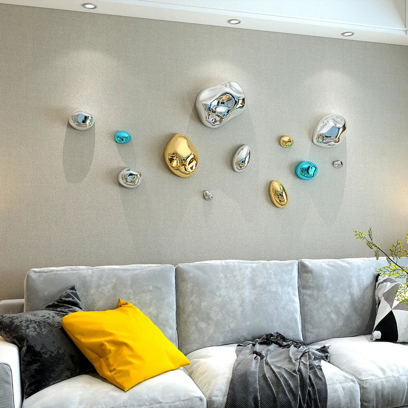 3D Metallic Stone-look Wall Hanging Wall Art