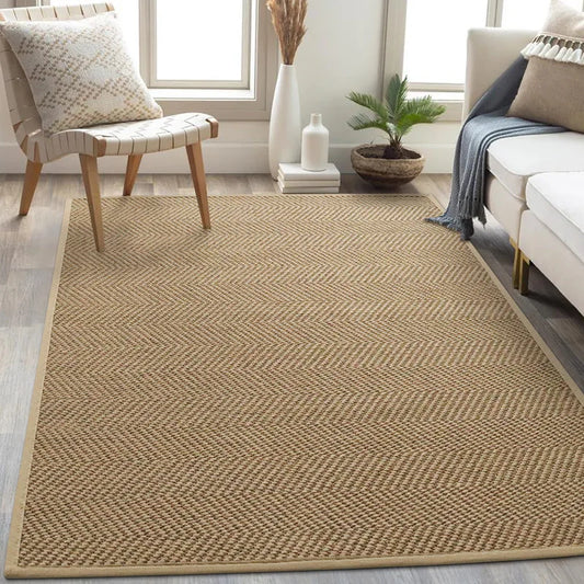 Hand Woven Natural Jute Rug - For Heavy Traffic Areas, Breathable Natural Fiber (Select Shape, Size & Diameter)