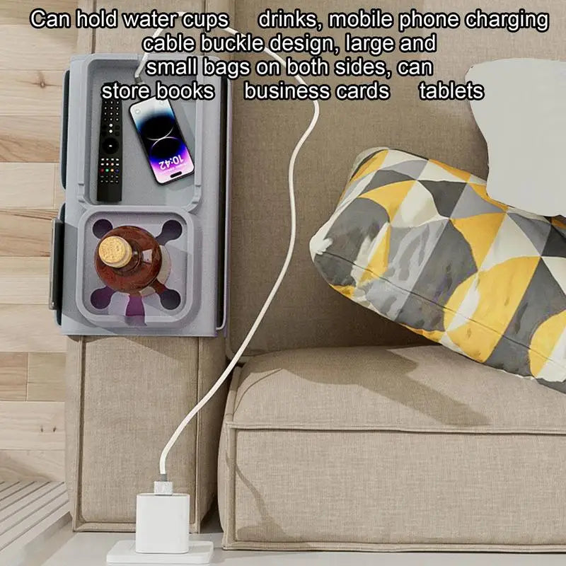 SOFA Arm Rest Tray - Silicone + Phone & TV Remote Organizer