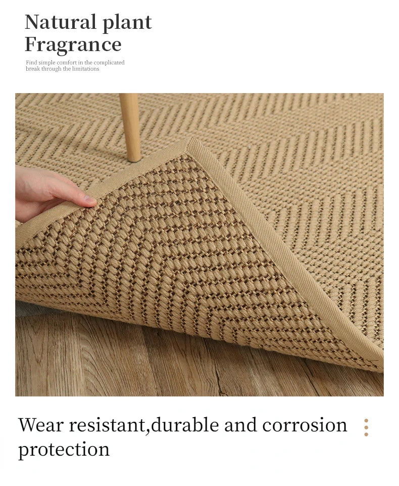 Hand Woven Natural Jute Rug - For Heavy Traffic Areas, Breathable Natural Fiber (Select Shape, Size & Diameter)