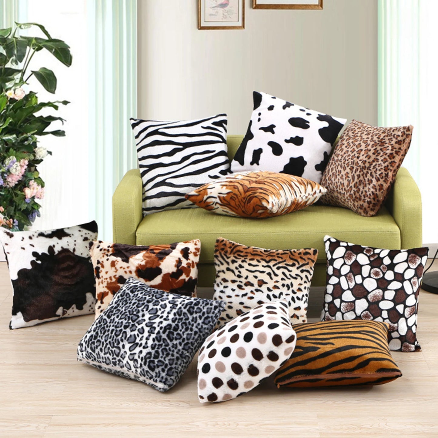 Animal Print - Leopard or Zebra Decorative Pillowcase (1 Sided) & Cushion