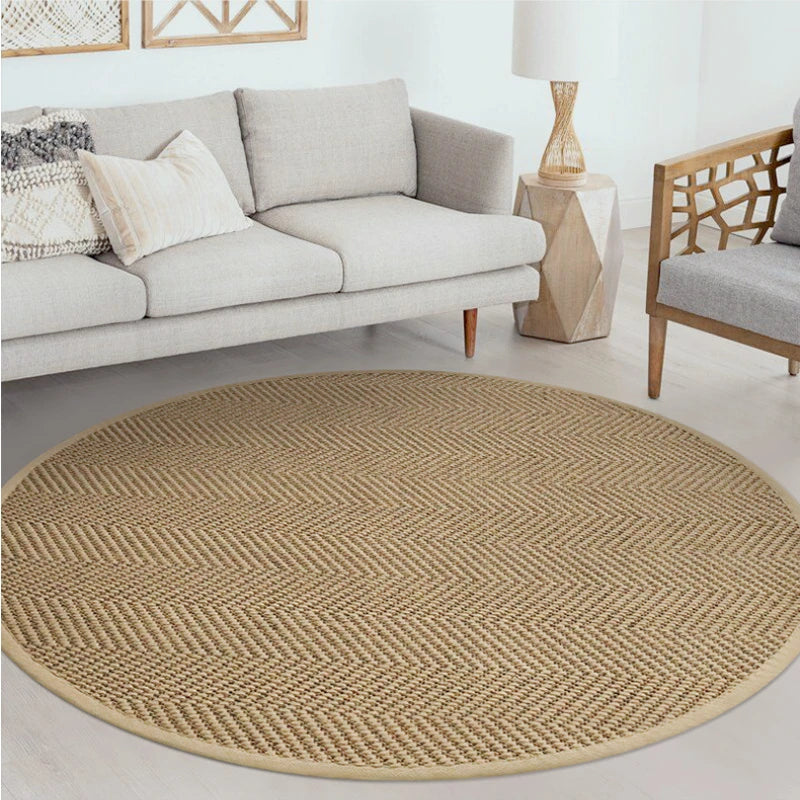 Hand Woven Natural Jute Rug - For Heavy Traffic Areas, Breathable Natural Fiber (Select Shape, Size & Diameter)