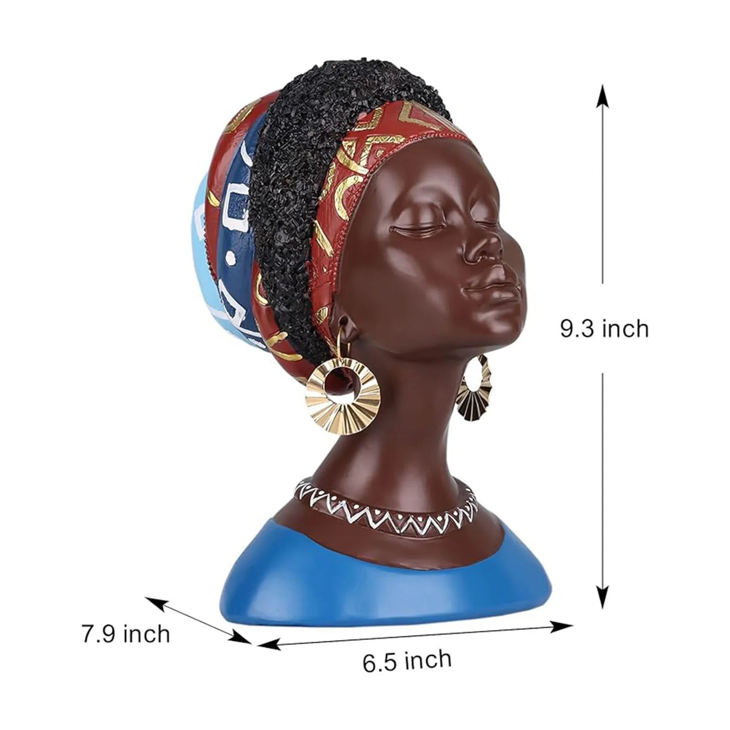 African Sculpture Home Decor,  Black African Female Art Figurines