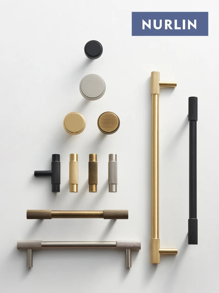 Nurlin Solid Brass ; Door Pulls, Cabinet Handles, Door Stops, Door Hinges, Furniture Legs, House #'s - Multiple Sizes & Colours