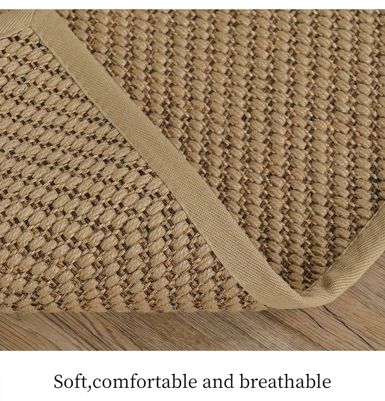 Hand Woven Natural Jute Rug - For Heavy Traffic Areas, Breathable Natural Fiber (Select Shape, Size & Diameter)