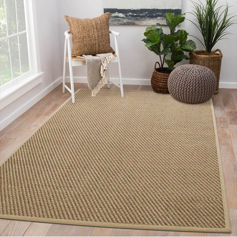 Hand Woven Natural Jute Rug - For Heavy Traffic Areas, Breathable Natural Fiber (Select Shape, Size & Diameter)