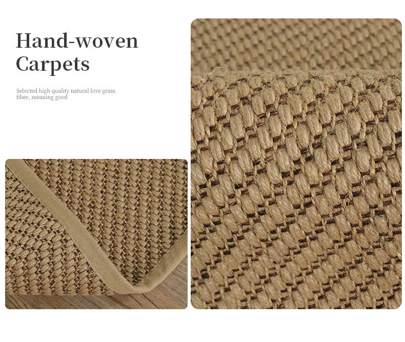 Hand Woven Natural Jute Rug - For Heavy Traffic Areas, Breathable Natural Fiber (Select Shape, Size & Diameter)