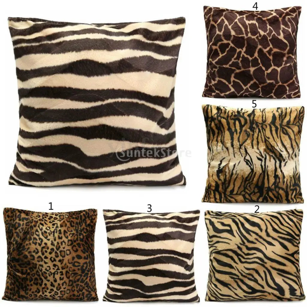 Animal Print - Leopard or Zebra Decorative Pillowcase (1 Sided) & Cushion