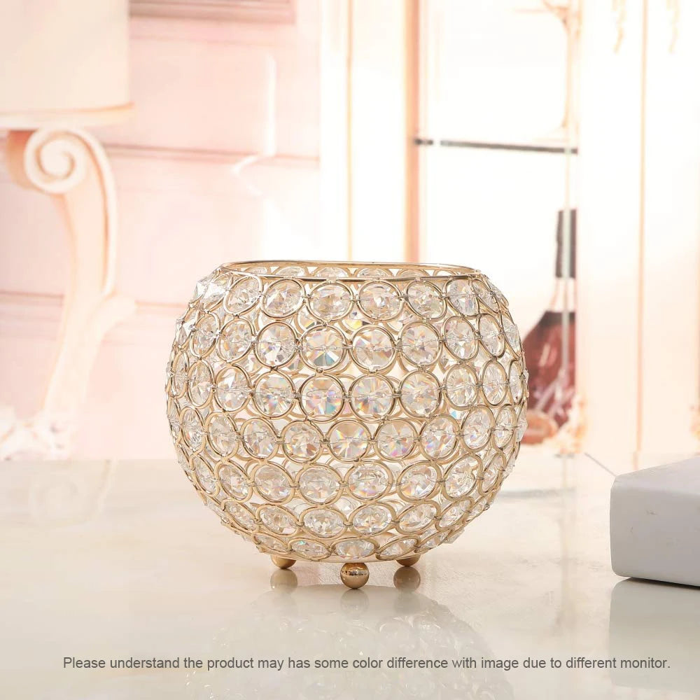 Luxury Decorated Candle Holder Tea Light Candlesticks Flowers Bowl Container